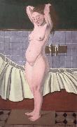 Felix Vallotton Woman combing her hair in the bathroom Germany oil painting artist